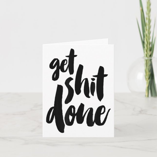 Adult Get Sht Done Motivational Quote  Kort (Framsida)