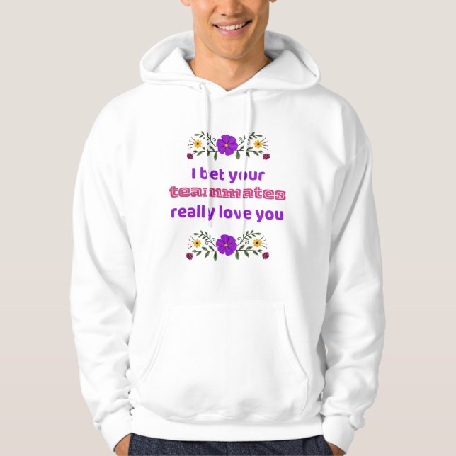 Adult Hoodie Hockey Sweatshirt Teammates  (Framsida)