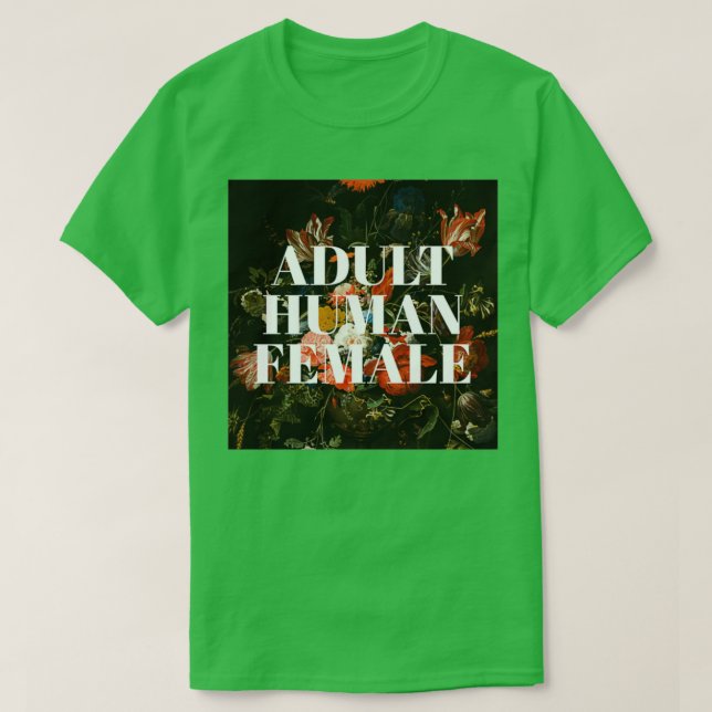 Adult human female Renaissance flowers T Shirt (Design framsida)