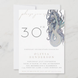 Adult Mermaid ANY Birthday Party Invitation Inbjudningar