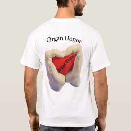 Adult woman and men hand hold a red heart, health t shirt