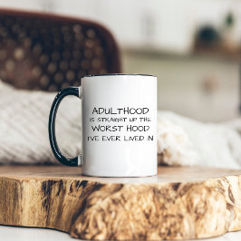 Adulthood Modern Funny & Sarcastic Morning Två-Tonad Mugg