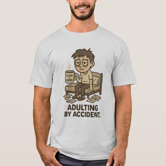 Adulting by Accident  T Shirt (Framsida)