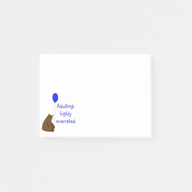 Adulting: mycket överskattad. Roligt Bubblor, cita Post-it Block (Framsida)