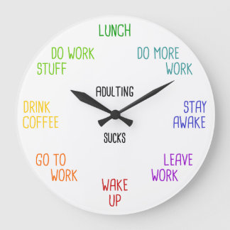 Adulting Sucks Rainbow Office / Arbetsväggslås Stor Klocka