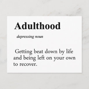 Adultood-definition Vykort
