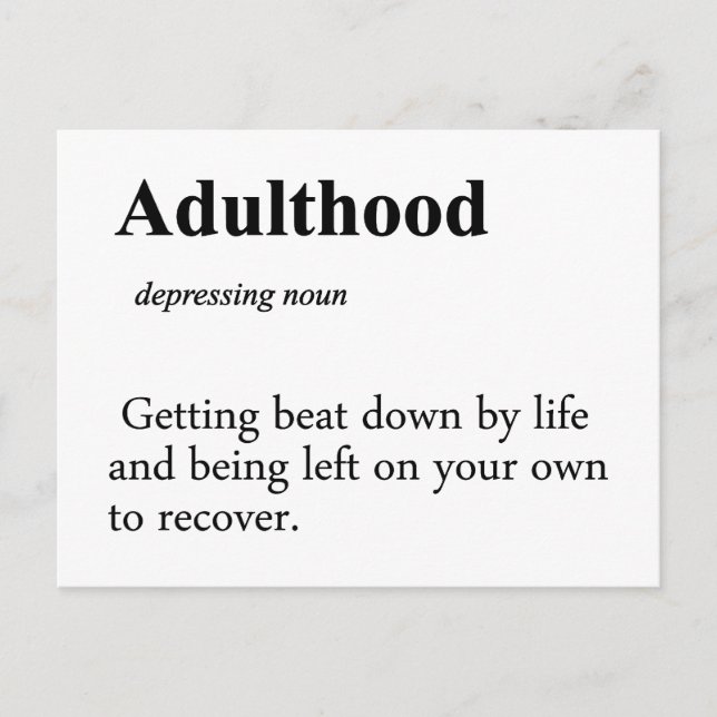 Adultood-definition Vykort (Framsida)