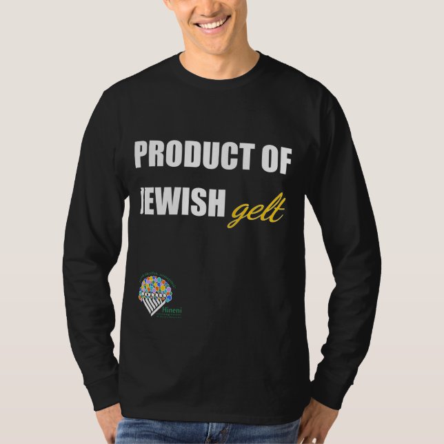 Adults' Long-Sleeve Hanukkah Shirt - "Jewish gelt" T Shirt (Framsida)