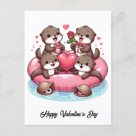 Aduly Otter-familjen Valentine Vykort