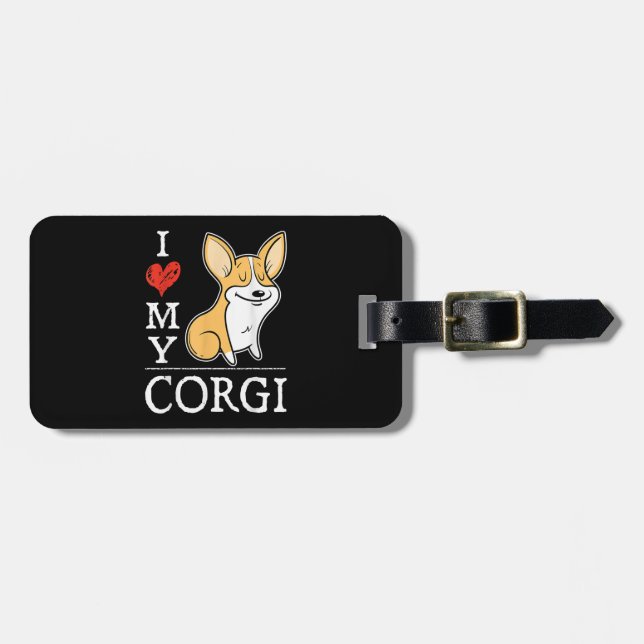 Aduly Welsh Corgis | Cute Doggy I Kärlek My Corgi Bagagebricka (Horisontell Framsida)