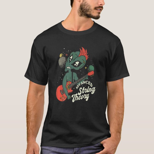 Advanced String Theory Guitarist Ufo Alien Abducti T Shirt (Framsida)