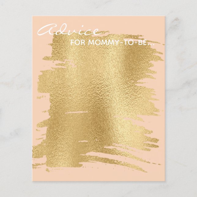 Advelskort för babyskor "Klassiskt Guld/Rosa" (Framsida)
