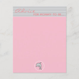 Advelskort för babyskor "Rosa/Grått-delfin"
