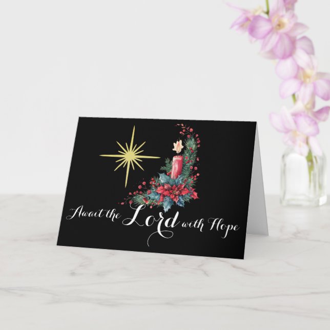Advent Await the Lord med Hope-julstjärnan Kort (Orkide)