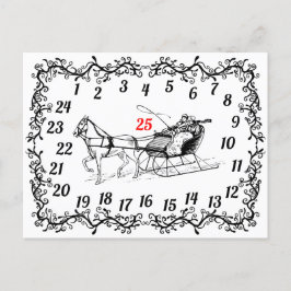 Advent Calendar Julafton i juldecember Helg Vykort