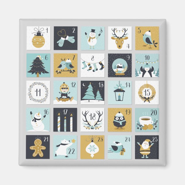 Advent Calendar Printable Calendar Magnet (Framsidan)
