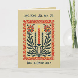 Advent Candelabra Minimal Nordic Christmas Floral Kort