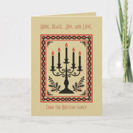 Advent Candelabra Stylized Nordic Christmas Kort