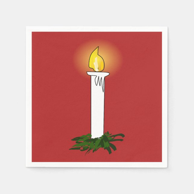 Advent Candle Red Standard Cocktail Pappersservett (Framsidan)