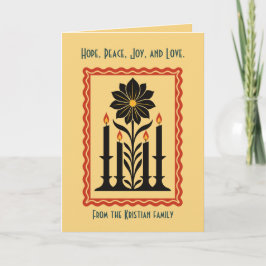Advent Hope, Peace, Joy, and Love Stylized Design Kort