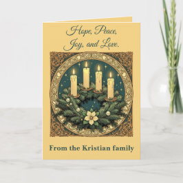 Advent Hopp, Fred, Glädje och Kärlek Art Nouveau Kort