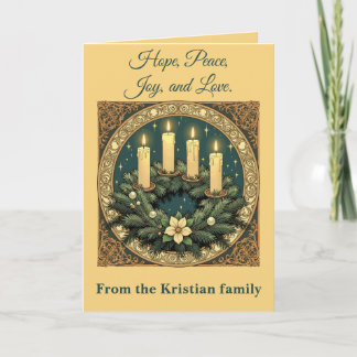 Advent Hopp, Fred, Glädje och Kärlek Art Nouveau Kort