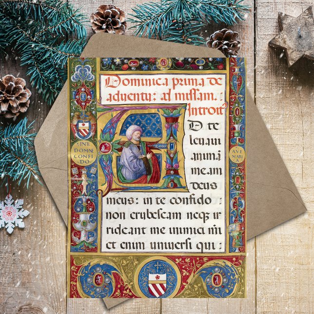 Advent Jul Catholik Medieval Manuscript Vykort (Advent Christmas Liturgy Medieval Manuscript Catholic Christian Postcard)