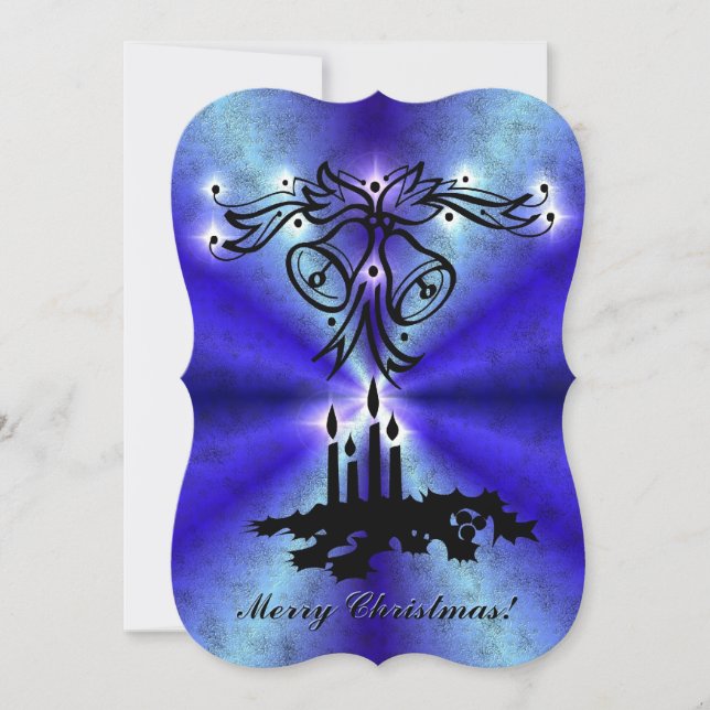 Advent, jul ett deco på blå grönt Regbow Julkort (Framsida)