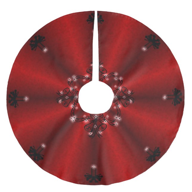 Advent, julsaga på rött regnbåge julgransmatta borstad polyester (Framsidan)