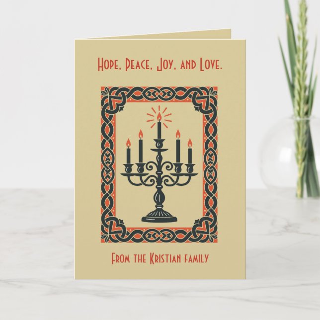 Advent Ljusstake Minimal Nordisk Jul Kort (Framsida)