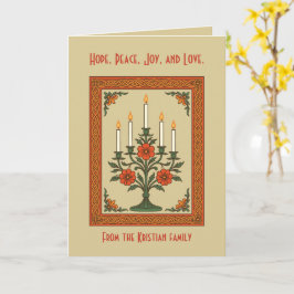 Advent Ljusstake Stilisert Nordisk Jul Floral Kort