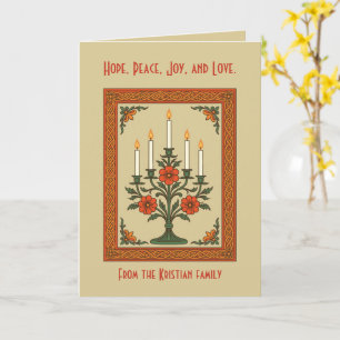 Advent Ljusstake Stilisert Nordisk Jul Floral Kort