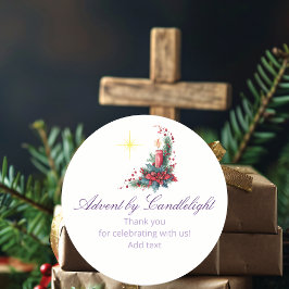 Advent med ljus Kvinnor Ministry P jul Runt Klistermärke