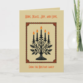 Advent Stylized Candelabra Nordic Christmas Kort