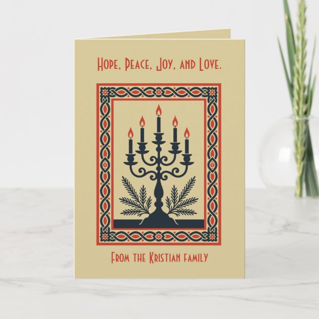 Advent Stylized Candelabra Nordic Christmas With K Kort (Framsida)