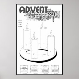 Advent WAN Färg efter nummer Poster