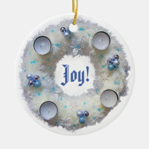 Advent WAN Silver och Blue Julgransprydnad Keramik