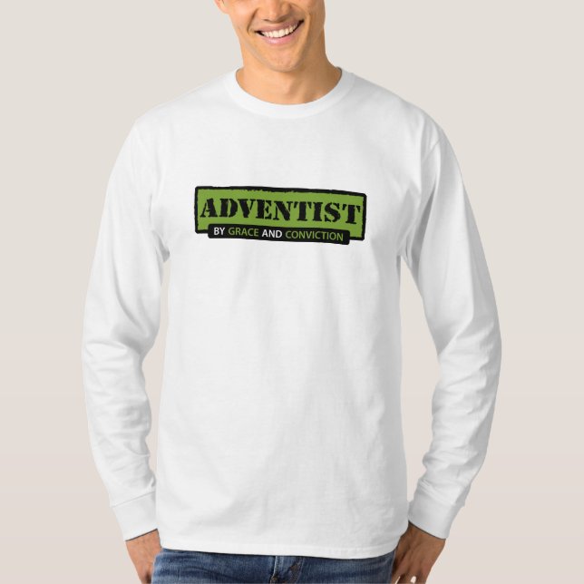Adventist vid nåd och övertygelse tee shirt (Framsida)