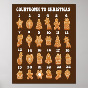 Adventskalender för jul Räknar ned till jul Ginger Poster