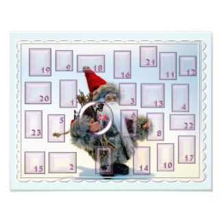 adventskalender mit bärtigem nikolaus fototryck