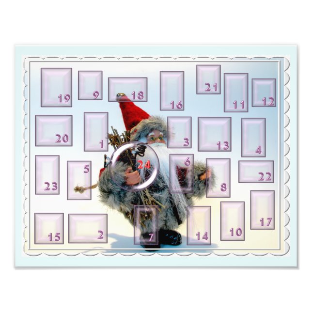 adventskalender mit bärtigem nikolaus fototryck (Framsidan)
