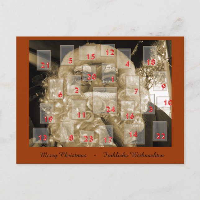 adventskalender mit nikolaus helg vykort (Framsida)
