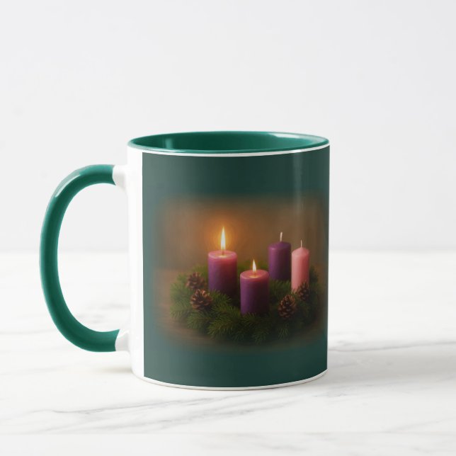 Adventskrans – Andra Adventsveckan Kaffe Mugg (Vänster)