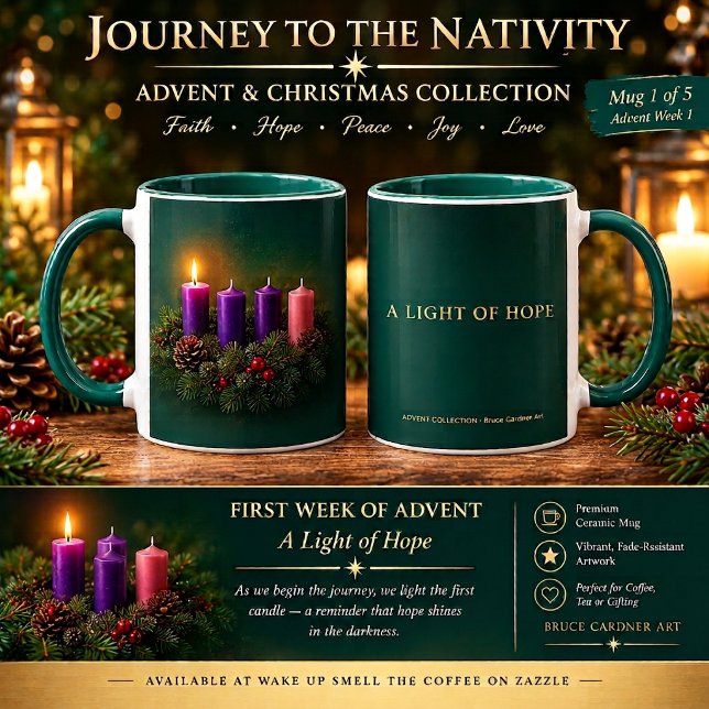 Adventskrans – Första Adventsveckan Kaffe Mugg (Skapare uppladdad)