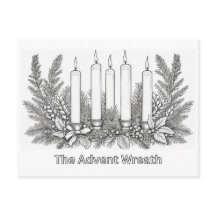 Adventskrans & ljus att färglägga Bild