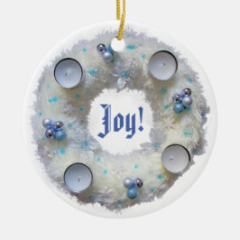 Adventskrans Silver och Blå Julgransprydnad Keramik