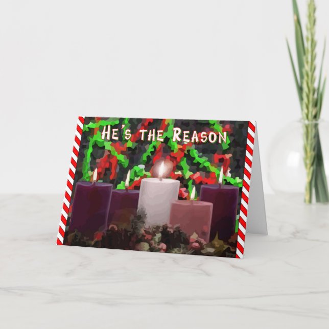 Adventstearinljus Helgkort (Framsida)