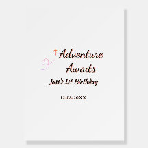 Adventure awaits 1st birthday name date planeretro