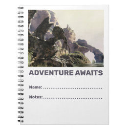 Adventure Awaits. Fantasy landscape Anteckningsbok