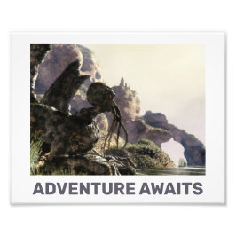 Adventure Awaits. Fantasy landscape Fototryck